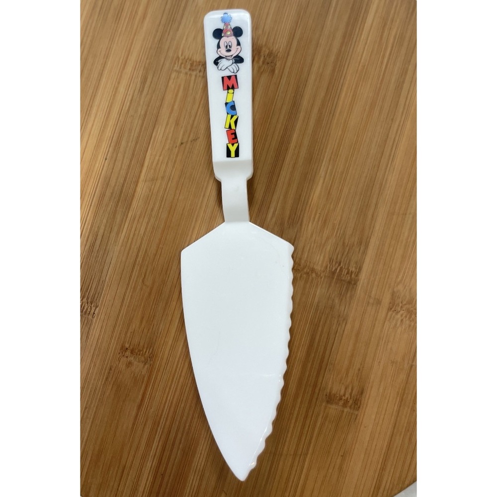 Disney Vintage Mickey Mouse Pie Server Spatula Plastic Melamine White Birthday - Picture 2 of 14